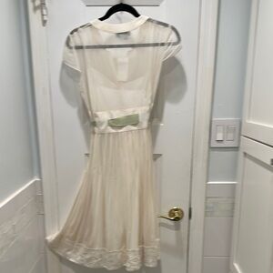 Kay Unger Cream Dress with Lace Details